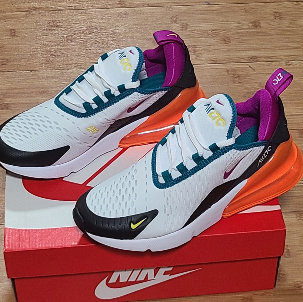 COPY - Nike Air Max 270 'WhiteOrangePurple'' Youth 5 (Womens 6.5) New in Box